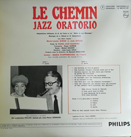 photo du disque Le Chemin Jazz-Oratorio, versoo