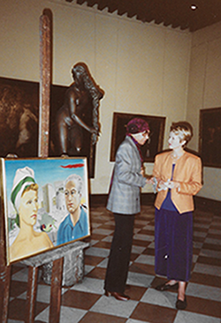 Au Musée de la Chartreuse avec Françoise Baligand, lors du don de la peinture « Les Amis de Fontvieille »