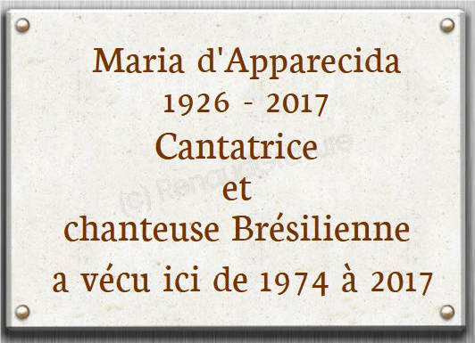 plaque Maria d'Apparecida