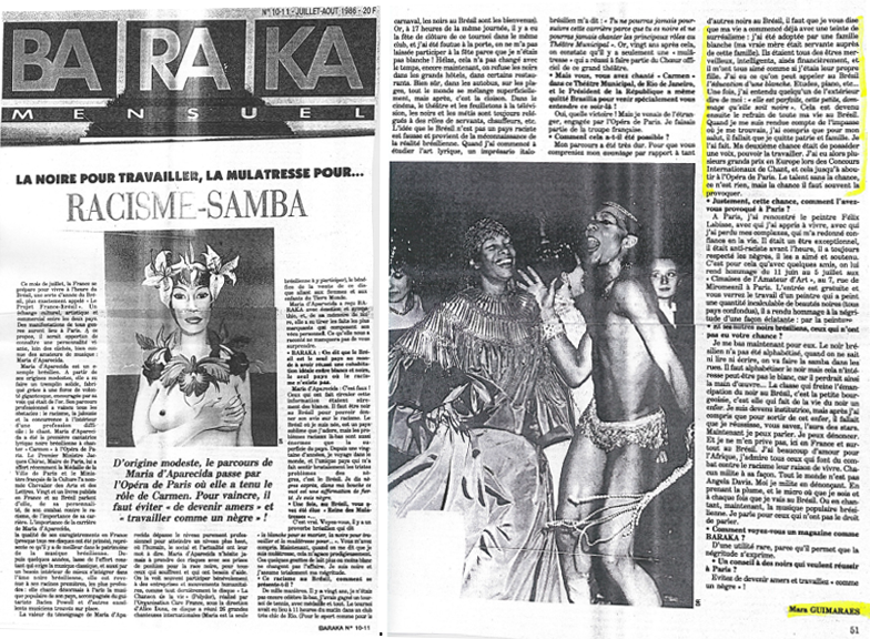 Article de Mara Guimarães, juillet 1986